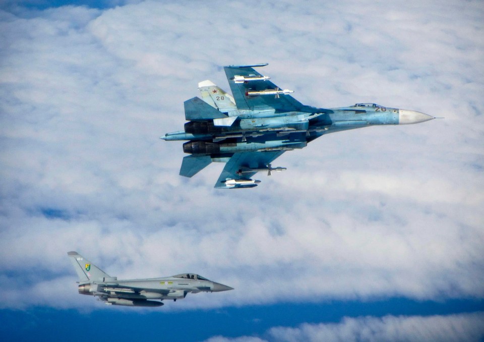 A Russian Su-27 jet fired two missiles at an RAF aircraft (file image)