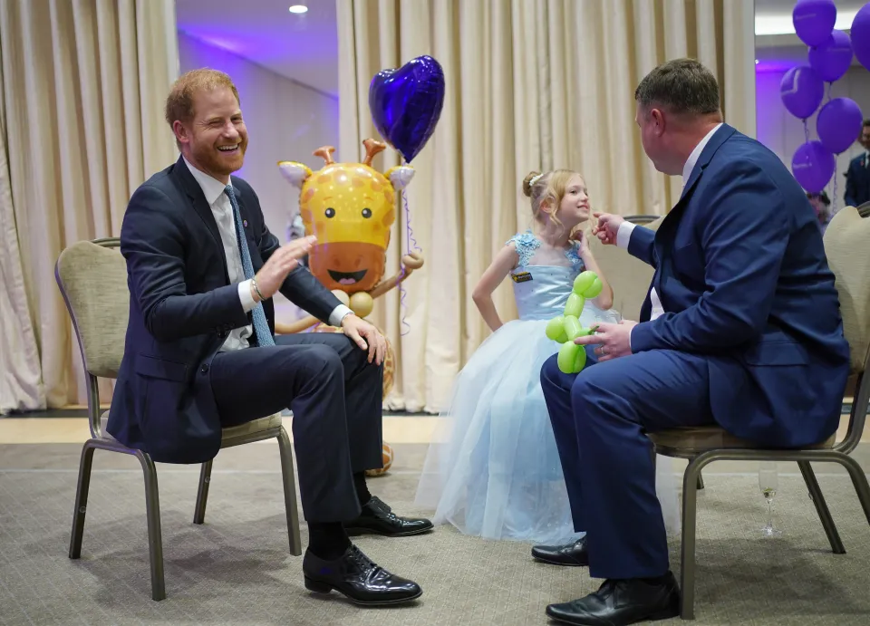 The prince spent an hour meeting youngsters at the WellChild Awards