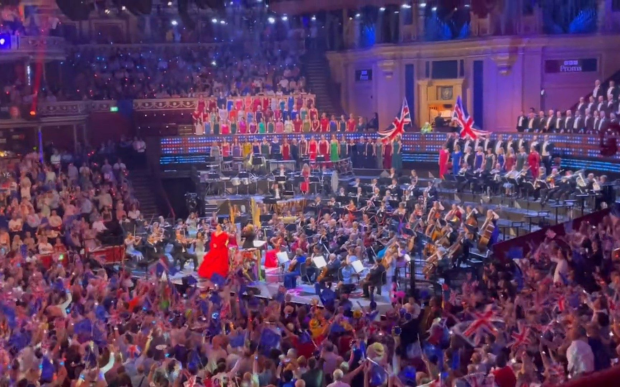 Dozens of EU flags were waved during the performance of Rule Britannia