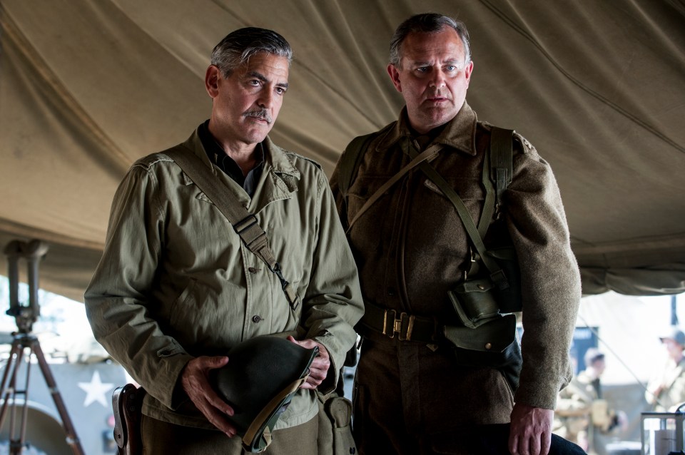 Hugh with George Clooney in The Monuments Men