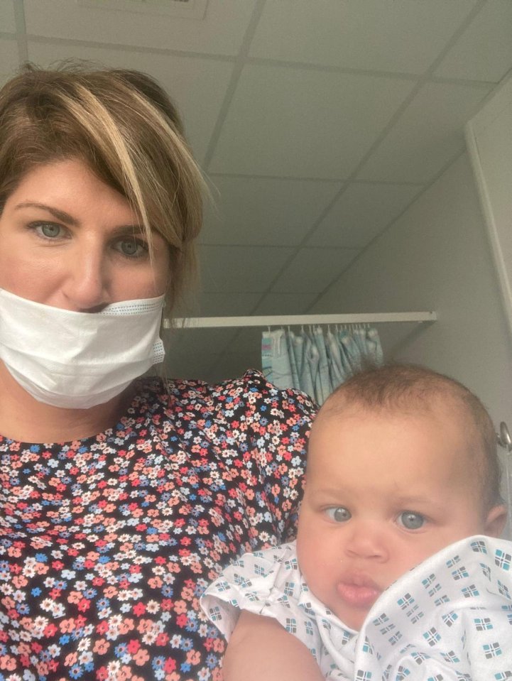 Mum Katherine with her daughter, who doctors initially thought was suffering from eczema