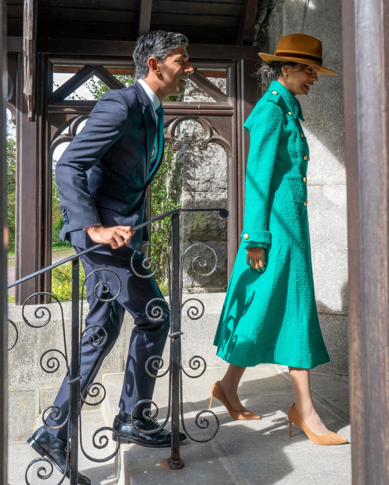 Prime minister Rishi Sunak and wife Akshata Murty looked smart as they attended the Sunday church service