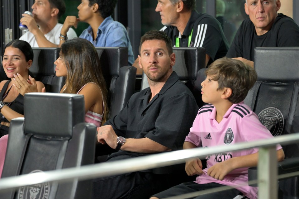 The jam-packed crowd were left disappointed as Lionel Messi could only watch from the stands