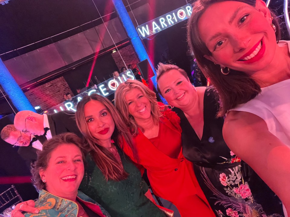 Presenters Myleene Klass and Kate Garraway with Liz Pryor, Caroline Stevens and Isabella Hopkinson from Best Charity nominee the Anne Robson Trust, which helps people nearing the end of life