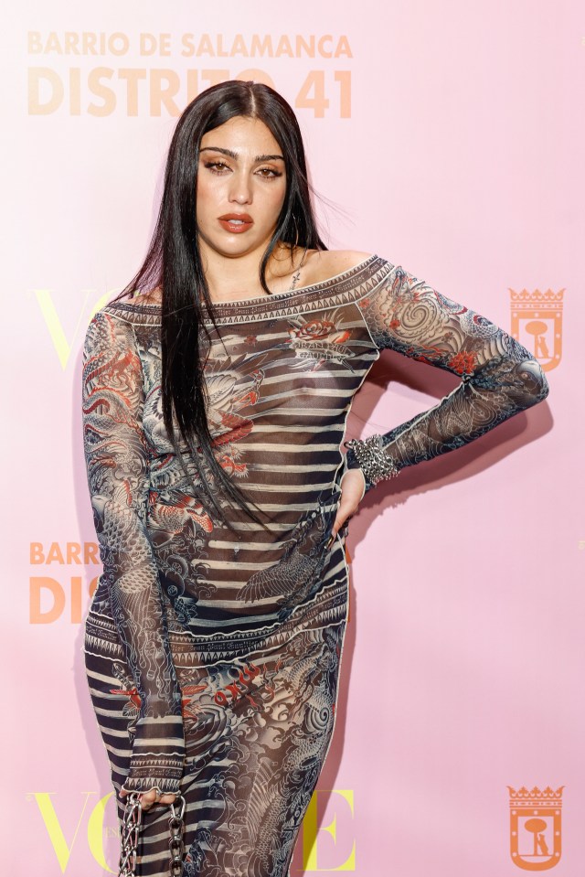 Lourdes wore the Jean Paul Gaultier dress to the Vogue Fashion Night Out in Madrid