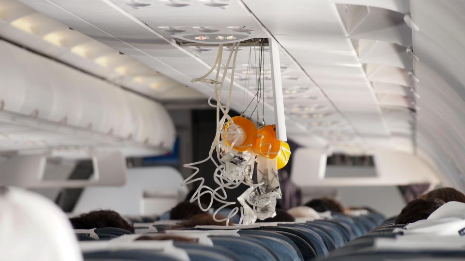 The oxygen masks will come down if the plane loses cabin pressure