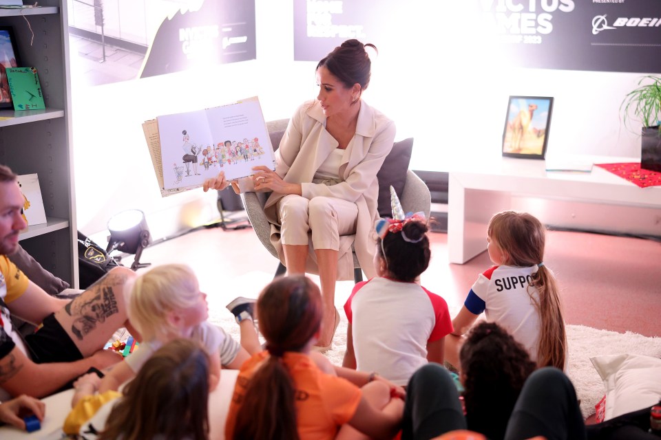 Meghan at the Kids’ Reading Hour earlier on Saturday