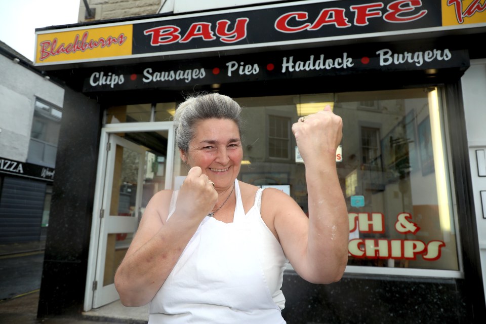 Julie O’Hara, who runs the Bay Café, says Tyson is a regular visitor with his family