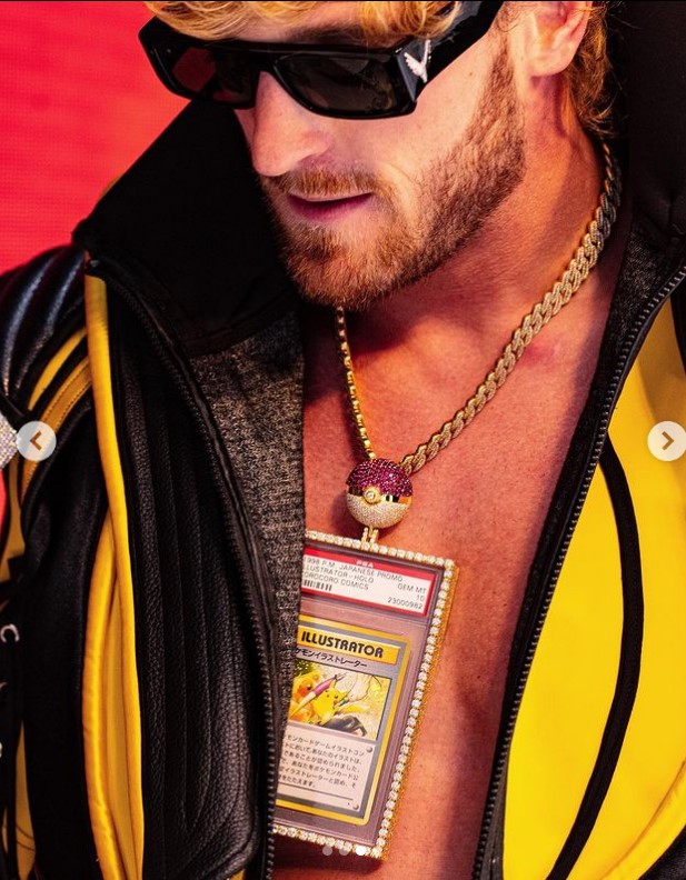 Paul showed off his card at Wrestlemania 38 - wearing it around his neck