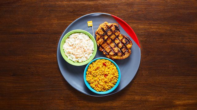 At Nando's choose the Butterfly Chicken Breast with Corn on the Cob and Spicy Rice