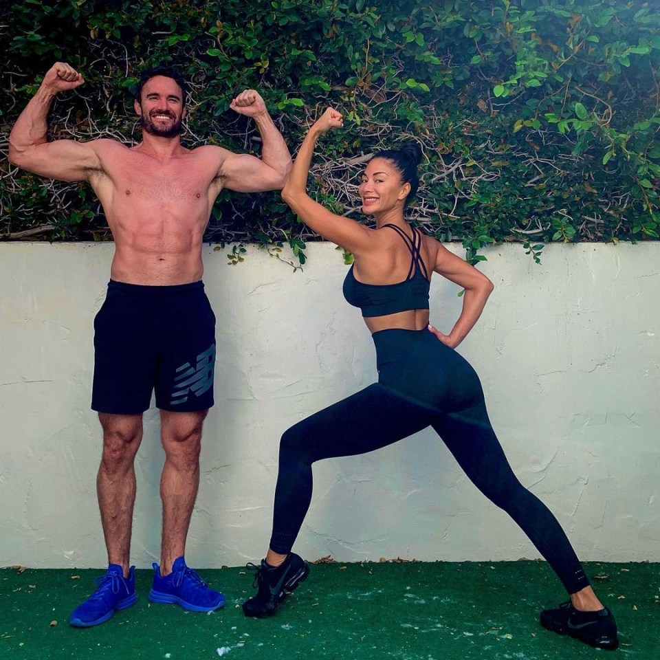 Nicole during a workout session with ex-rugby player Thom