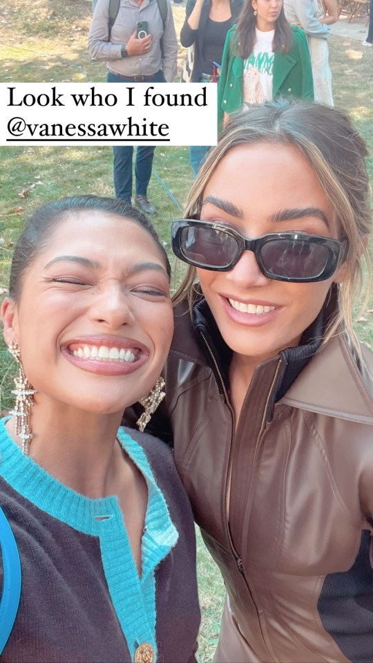 Noughties pop band stars are all smiles as they reunite 10 years after their hit What About Us – Frankie Bridge, Vanessa White