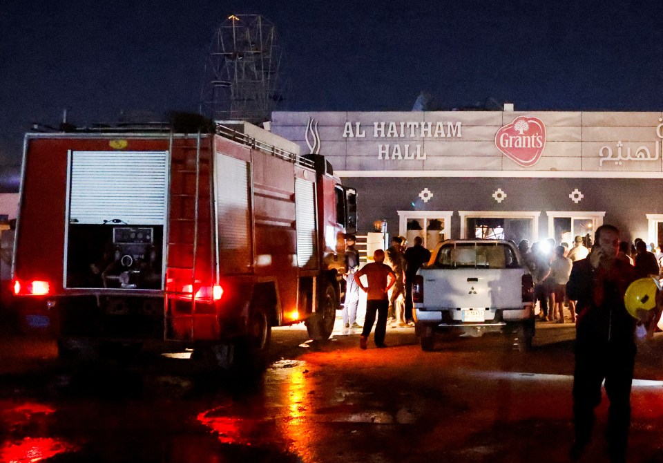 Emergency services pictured at the scene in Iraq’s Nineveh province