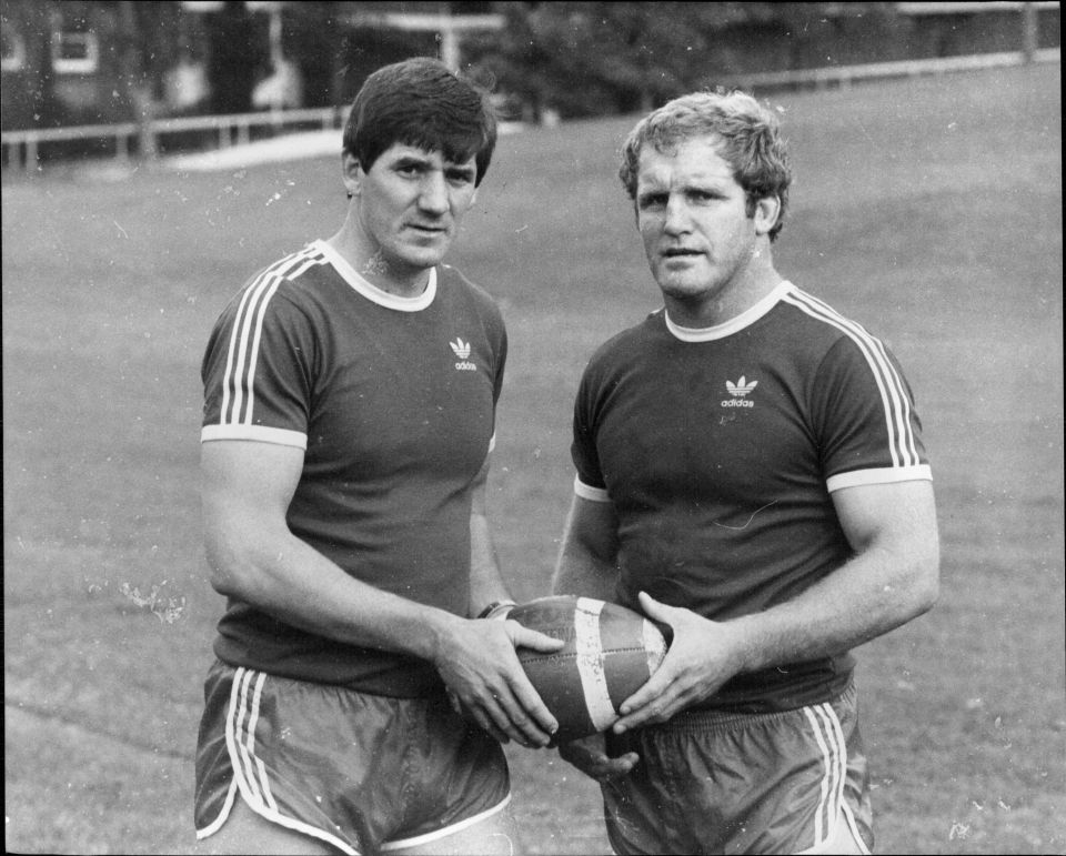 Coach John McDonald with Ray Higgs at St John's oval in May, 1980