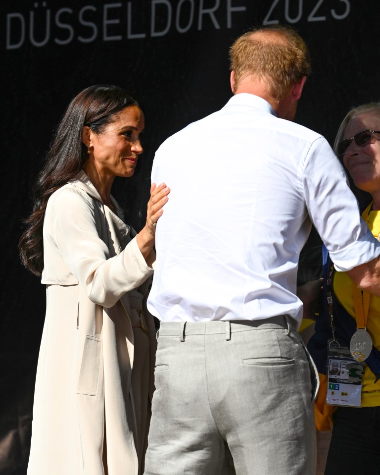 Meghan supported Harry as he thanked athletes for taking part