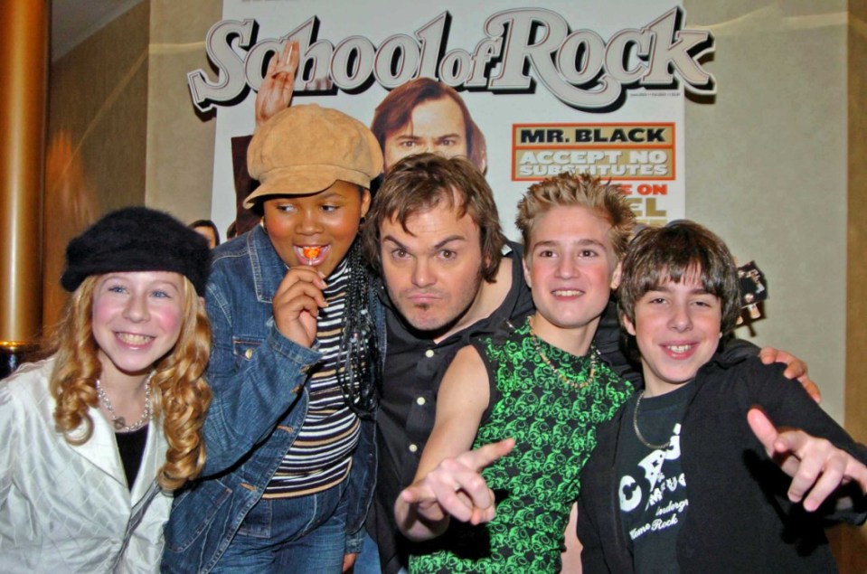 Mandatory Credit: Photo by Alan Davidson/REX (7544768l) Premiere For 'School of Rock' at the Empire Leicester Square Jack Black with Joey Gaydos Kevin Clark Caitlin Hale and Maryam Hassan Premiere For 'School of Rock' at the Empire, Leicester Square - 14 Jan 2004