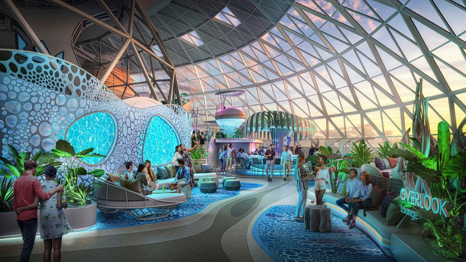 The AquaDome is one of the most extravagant features of the ship