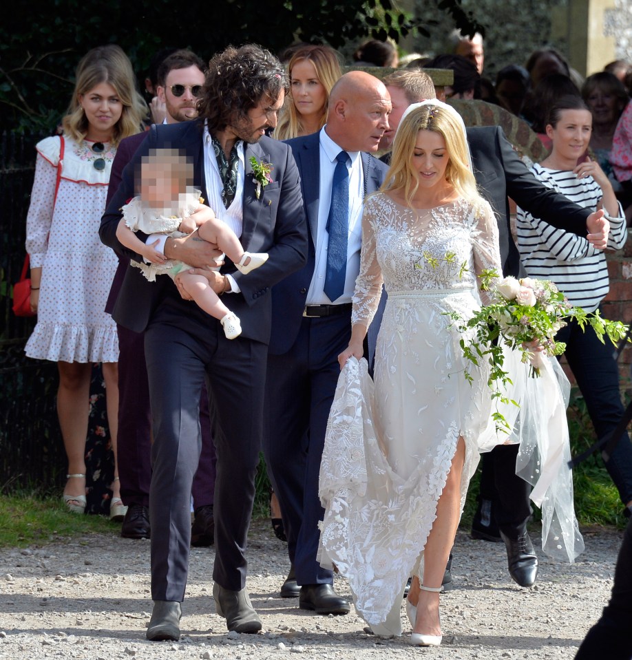 Russell Brand, and his current wife Laura Gallacher