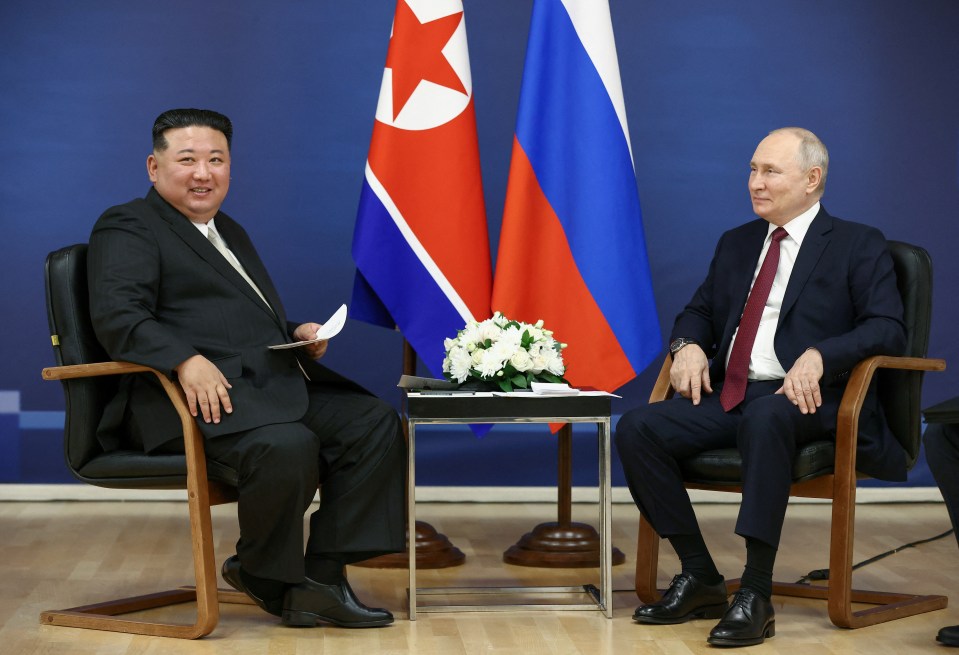 Vladimir Putin appeared restless during a meeting with Kim Jong-un in Russia