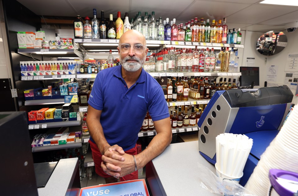 Saj Bhogal says tougher punishments are needed for shoplifters - the attempted robbery at his store (top of the page) was foiled by his staff