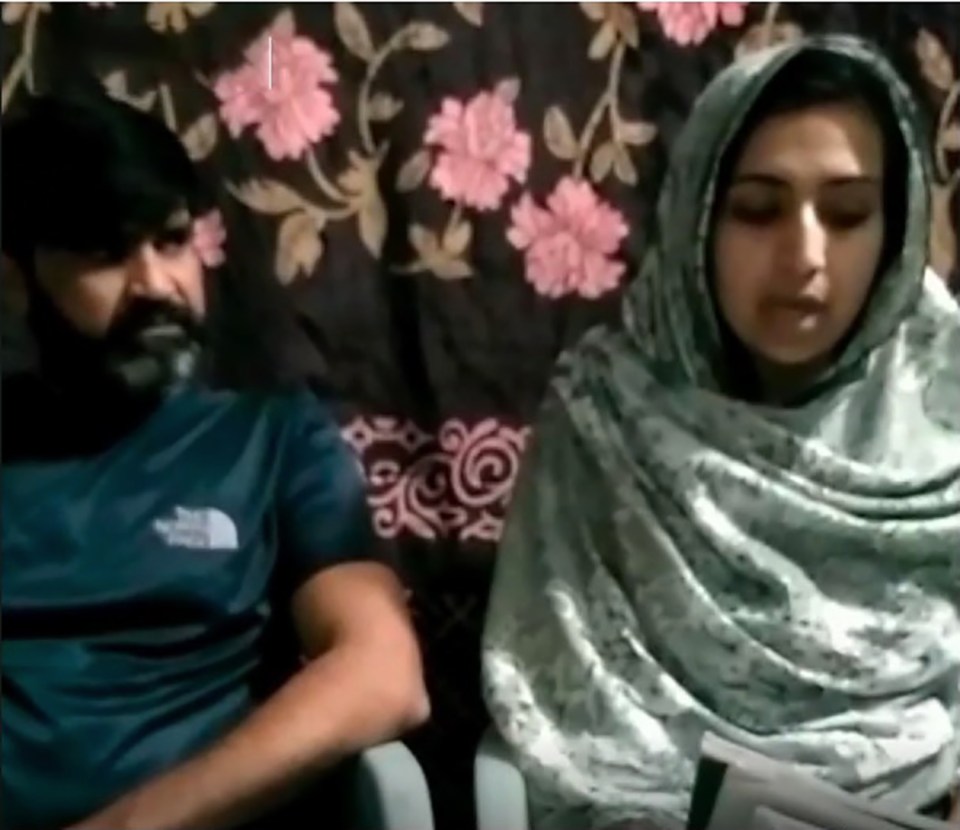 Her father Urfan Sharif and stepmother Beinash Batool appeared in a video clip