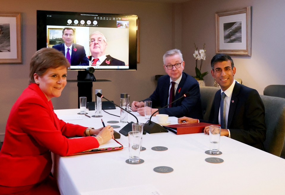 Gove with Rishi Sunak and Nicola Sturgeon