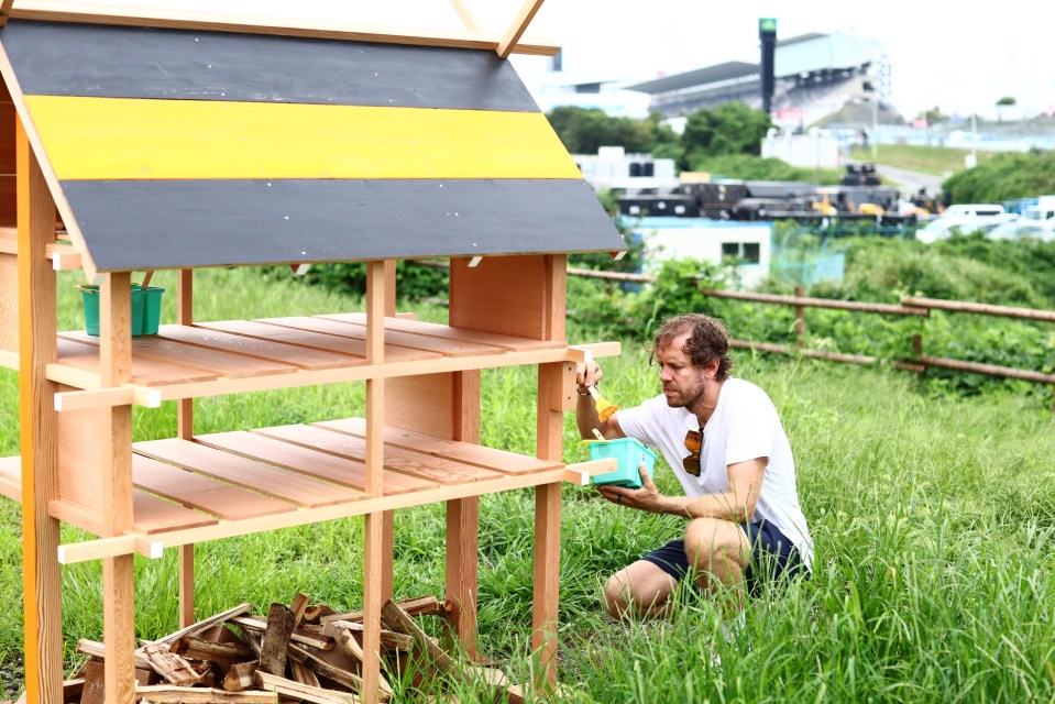 Vettel and his team have been kept busy building the "insect hotels"