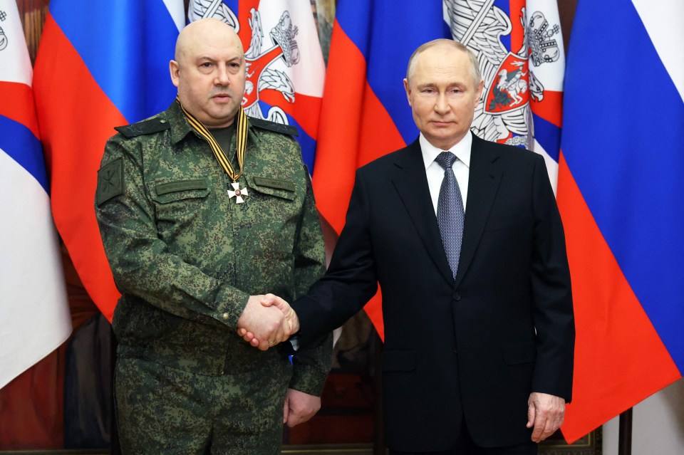 Surovikin, left, was feared to have been purged by Putin