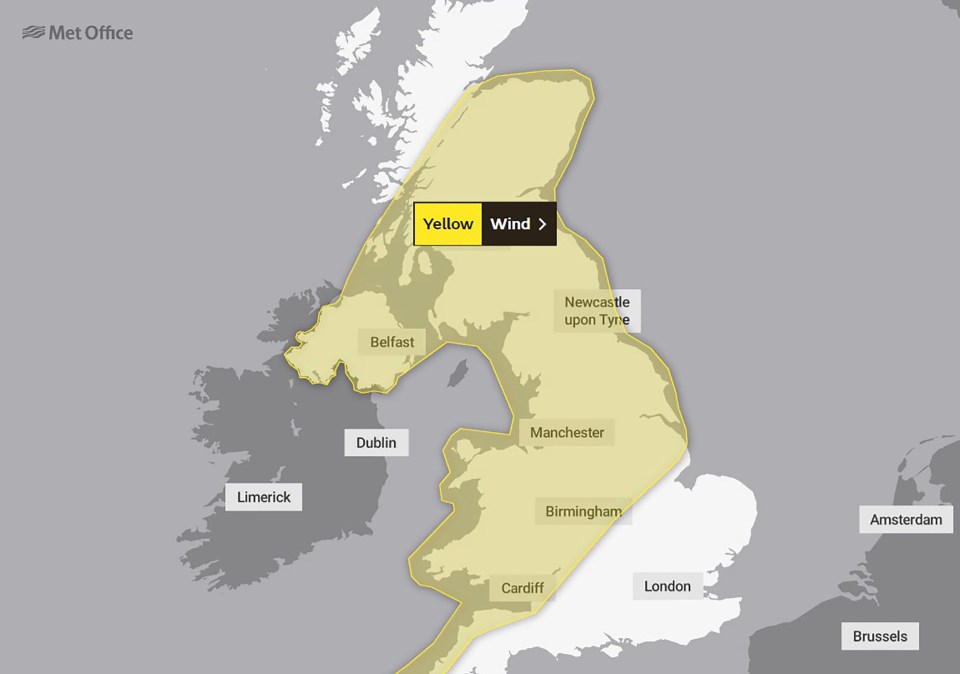 The yellow weather alerts contain warnings of chaos on roads, rail and air