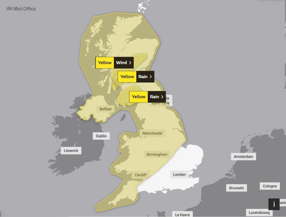 A yellow wind weather warning was activated from midday today