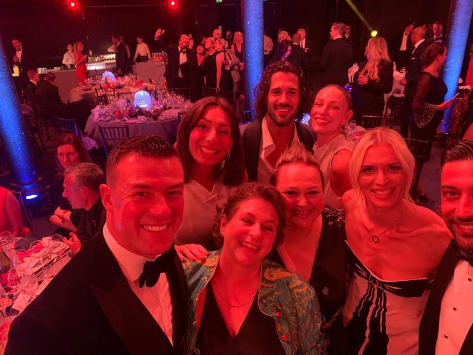 Strictly stars Graziano Di Prima, Zara McDermott, Kai Widdrington, Nadiya Bychkova and Giovanni Pernice join representatives of the Anne Robson Trust health charity