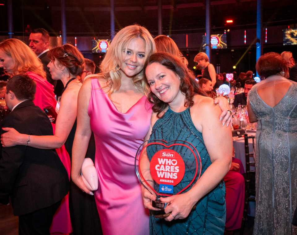 Dr Cable at The Sun’s Who Cares Wins awards with TV presenter Emily Atack