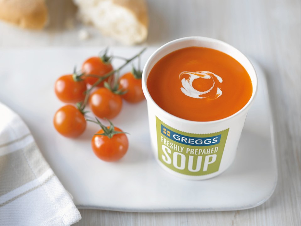 At Greggs choose the tomato soup and a salad