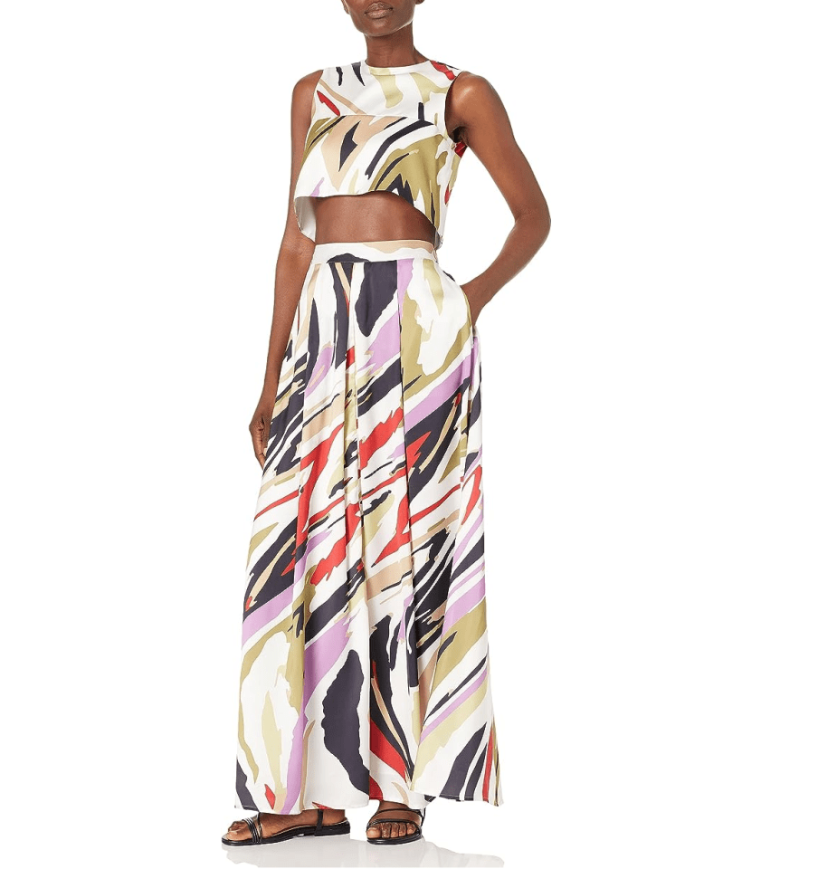 Brushstroke Printed Cropped Top