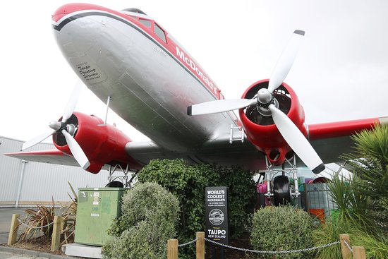 The quirky McDonald’s owners even added an Instagram-worthy area beneath the nose of the plane where visitors can take photos