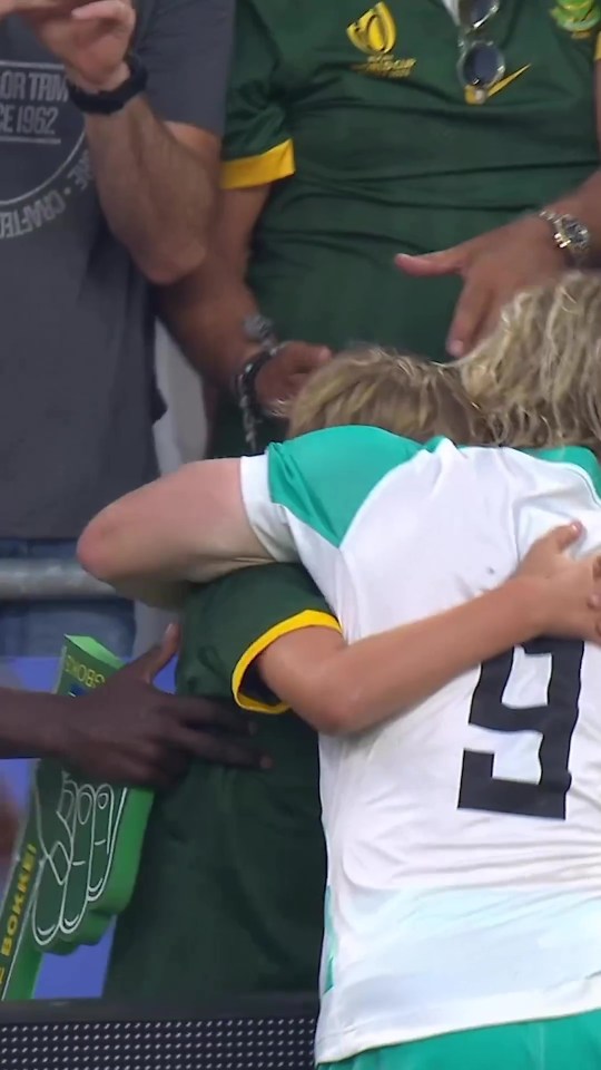 De Klerk hugged the superfan after the game