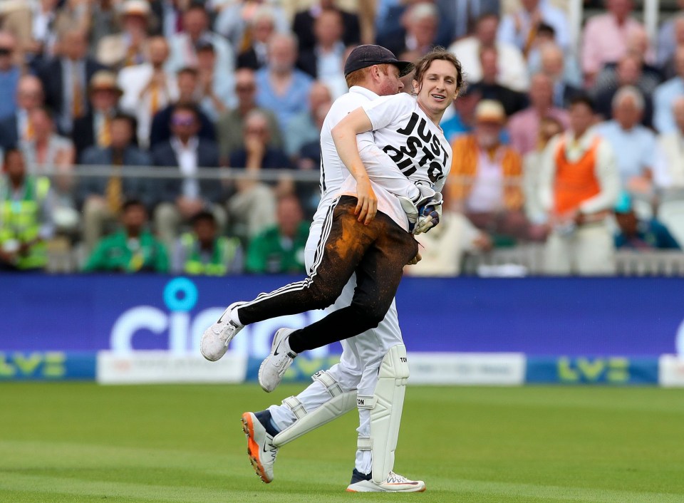 Student Daniel Knorr, 21, was carted away by England wicketkeeper Jonny Bairstow during June’s Second Test