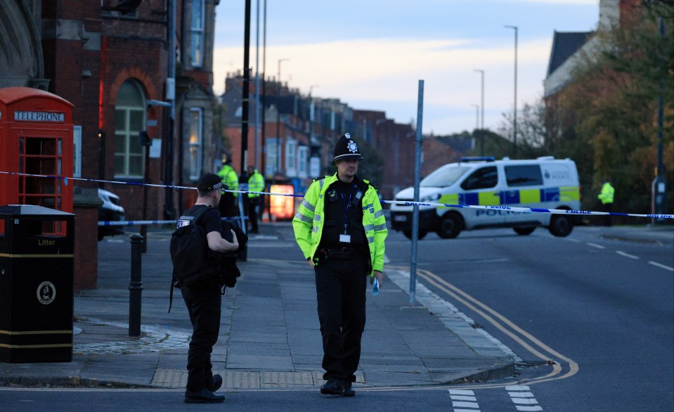 Police raced to the scene and arrested the suspect on suspicion of murder and attempted murder