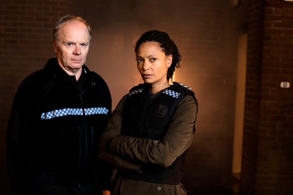 WARNING: Embargoed for publication until 00:00:01 on 21/03/2017 - Programme Name: Line of Duty - Series 4 - TX: n/a - Episode: Line of Duty - Series 4 - Ep 1 (No. 1) - Picture Shows: Tim Ifield (JASON WATKINS), Detective Chief Inspector Roz Huntley (THANDIE NEWTON) - (C) World Productions - Photographer: Aidan Monaghan