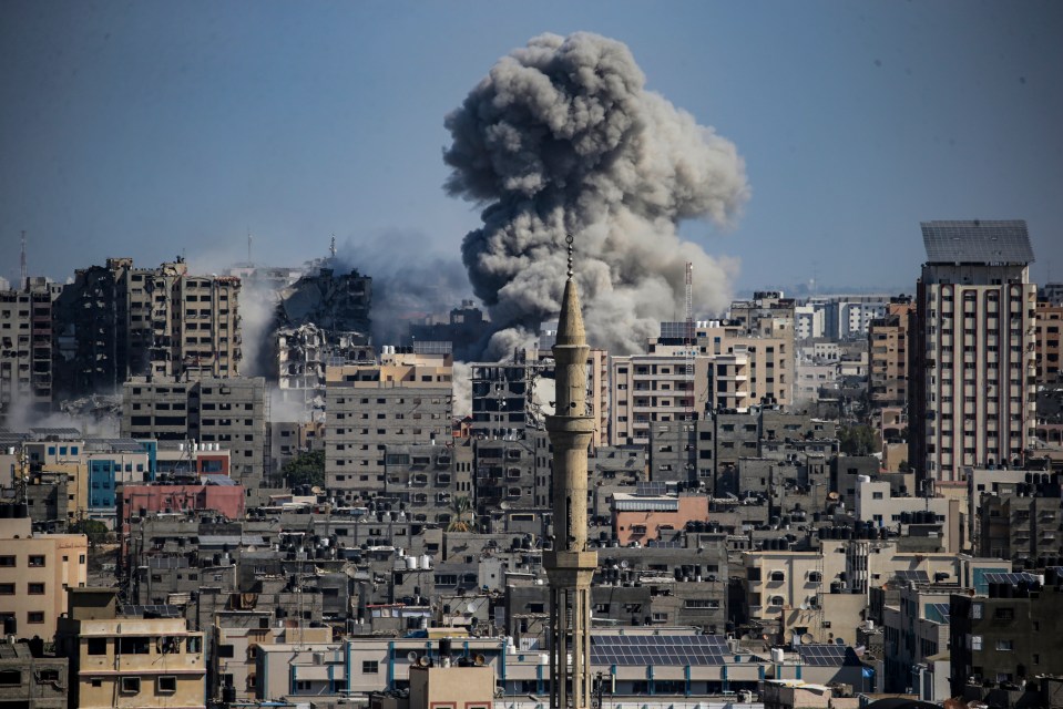 Smoke rises following Israeli air strikes in Gaza