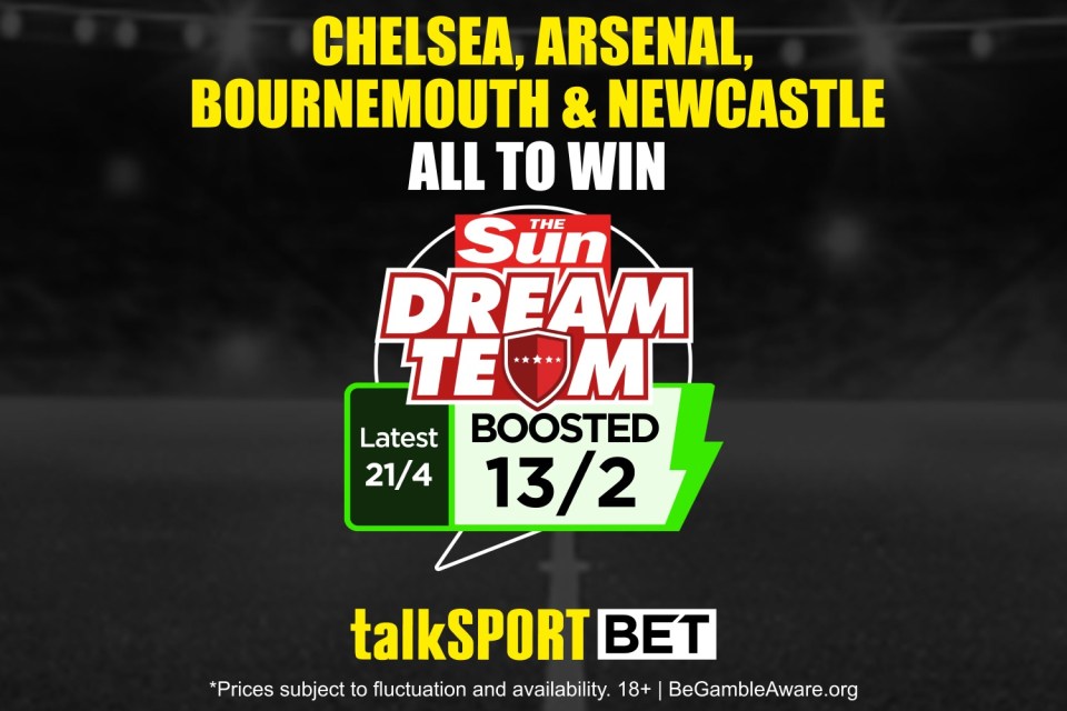 Get Chelsea, Arsenal, Bournemouth & Newcastle all to win at 13/2 with talkSPORT BET