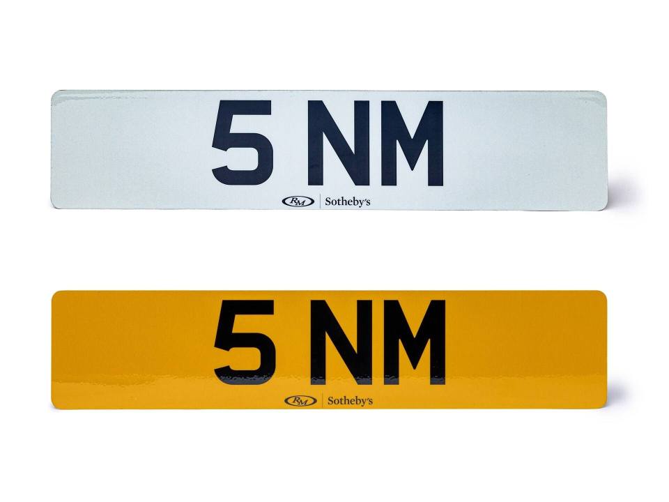 Two '5NM' personalised registration plates fetched £50,400