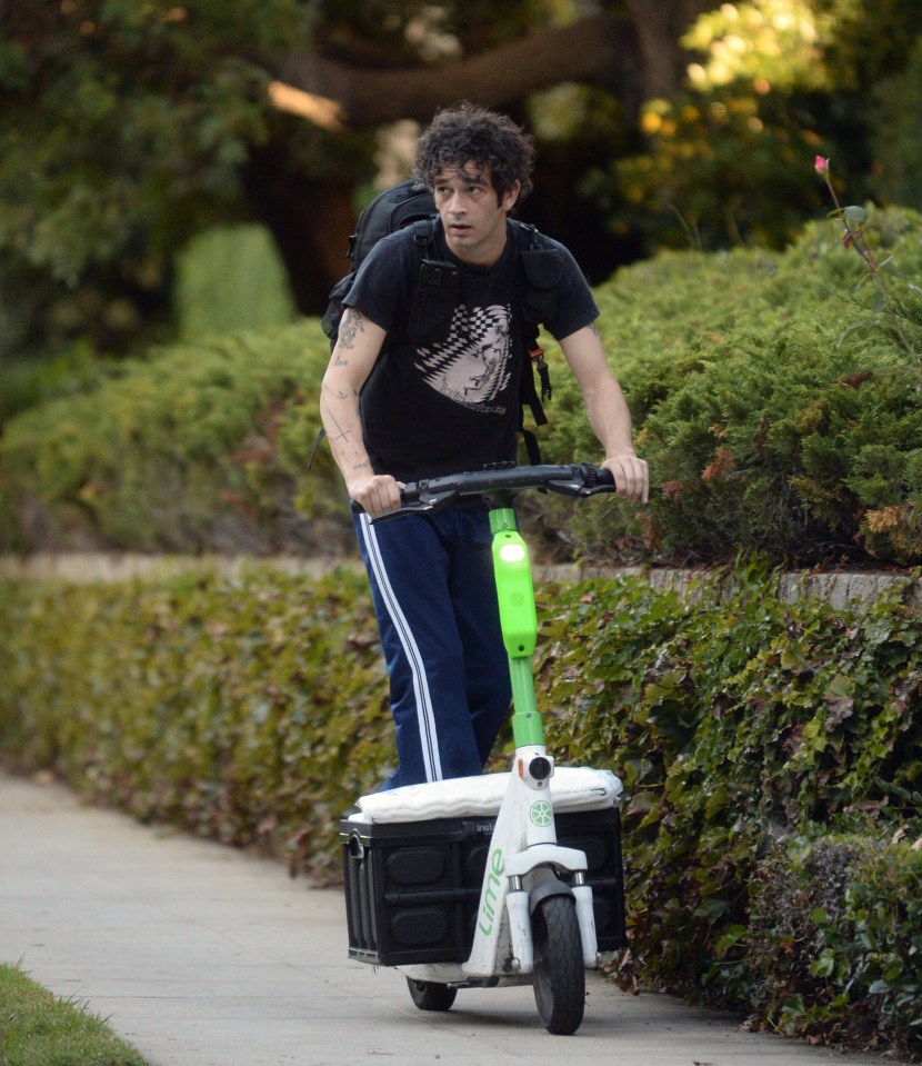 Matty Healy jumped on an electric scooter in LA