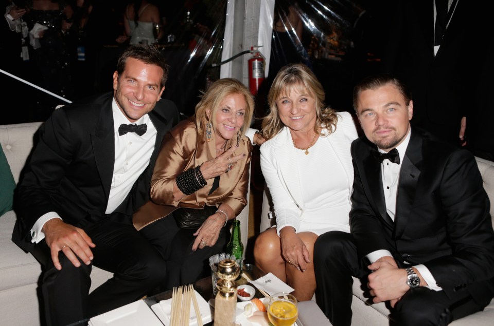 Bradley Cooper with his mum Gloria Campano and Leonardo with mum Irmelin Indenbirken