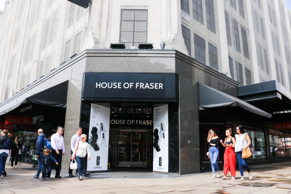 House of Fraser is closing its last remaining stores