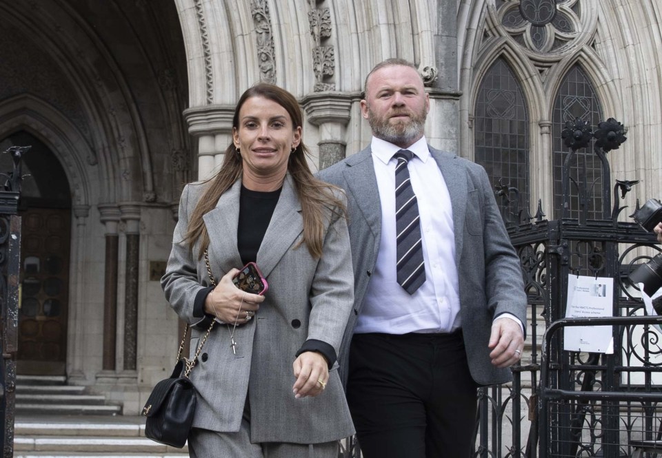 Wayne and Coleen leaving the High Court in London earlier this year