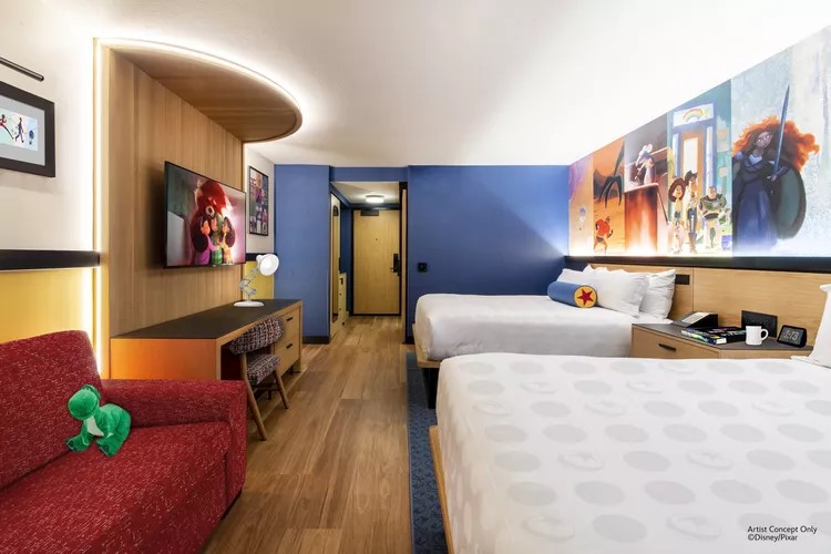 Instead of building a new hotel from the ground up, Disney overhauled its Disney Paradise Pier Hotel to make way for the Pixar Place Hotel