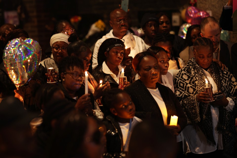 She joined mourners at the gathering in Croydon