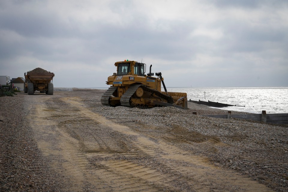 The works have piled around five feet of rubble on top of the stunning sand beach