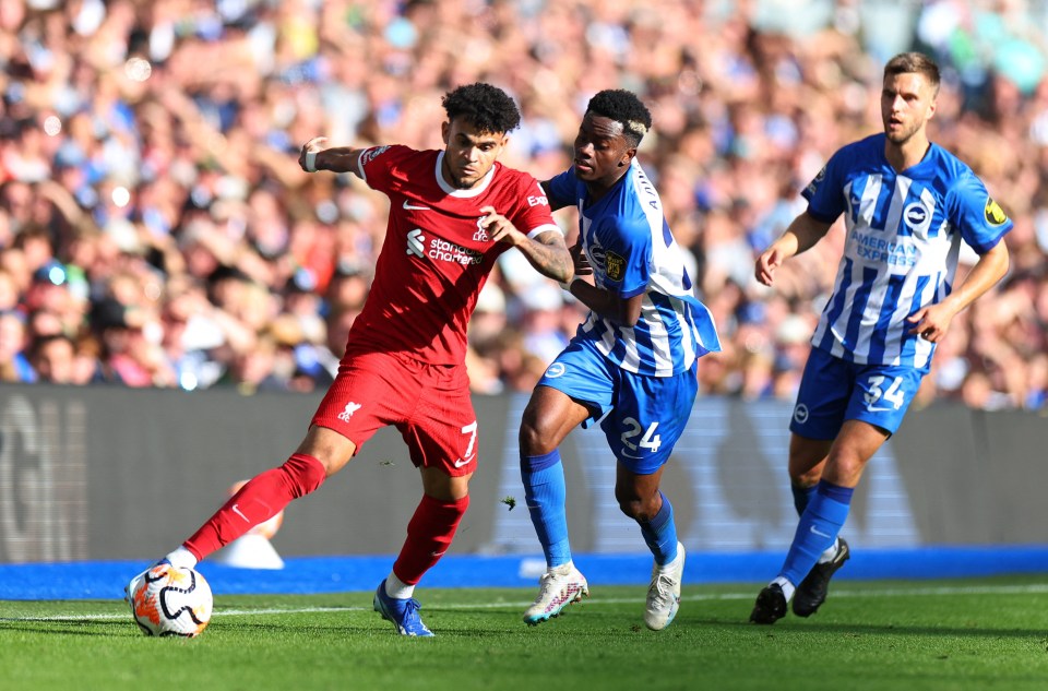 Diaz in action against Brighton earlier this month